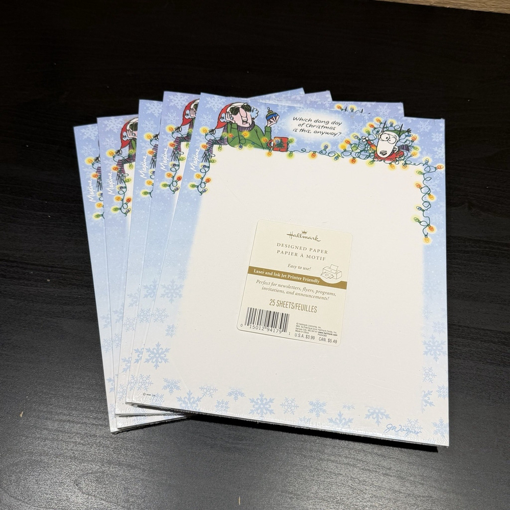 Hallmark Maxine Paper Laser & Ink Jet Printer Friendly 25 Sheets NOS Lot Of 5
